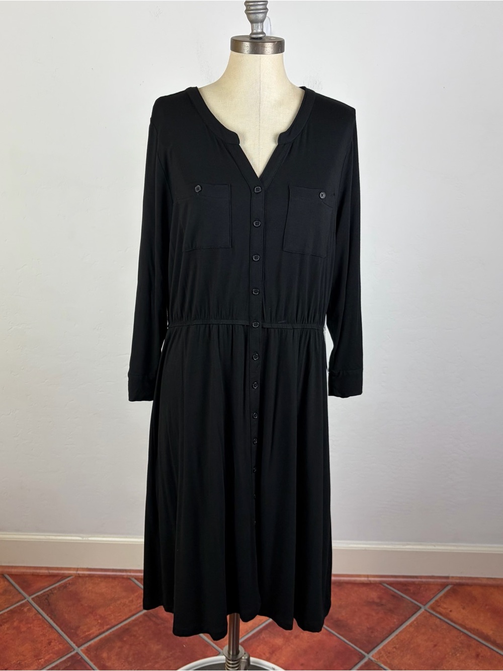 Stitch Fix Market & Spruce Lany Knit Shirt Dress in Black
